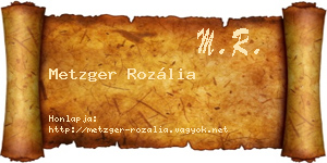 Metzger Rozália névjegykártya